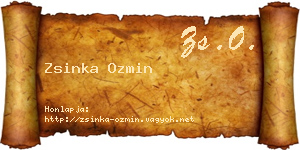 Zsinka Ozmin névjegykártya